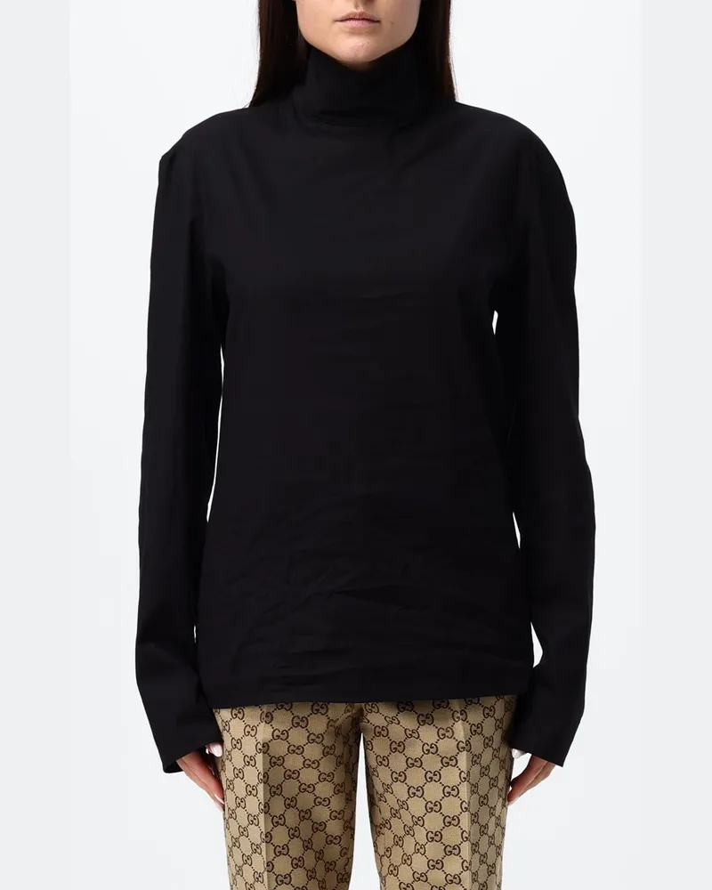 Gucci Slim-Fit Langarm-Rollkragentop aus Baumwollpopeline Schwarz