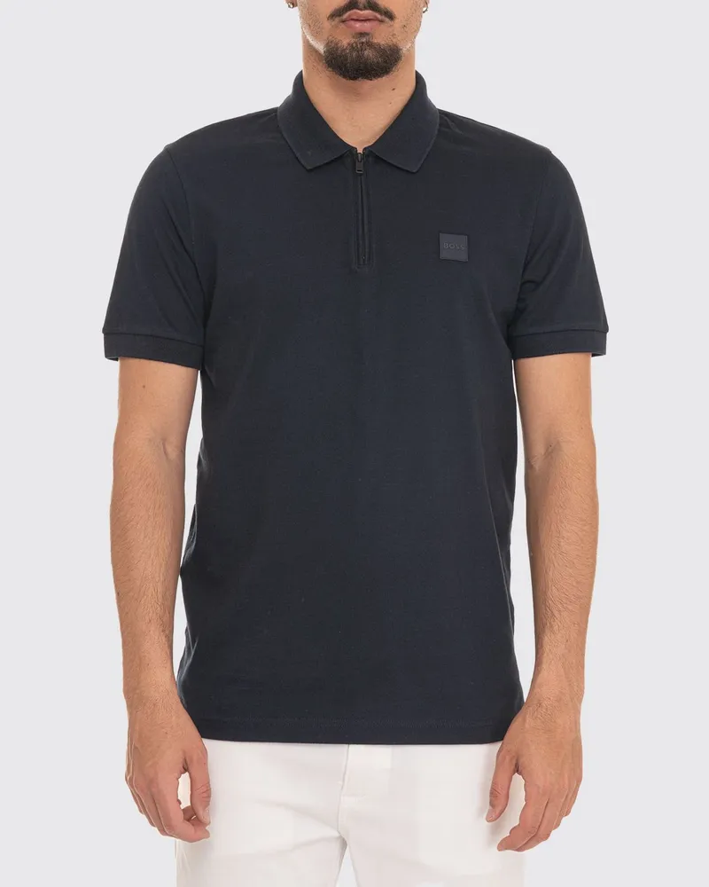 HUGO BOSS Baumwoll-Poloshirt mit Logo Blau