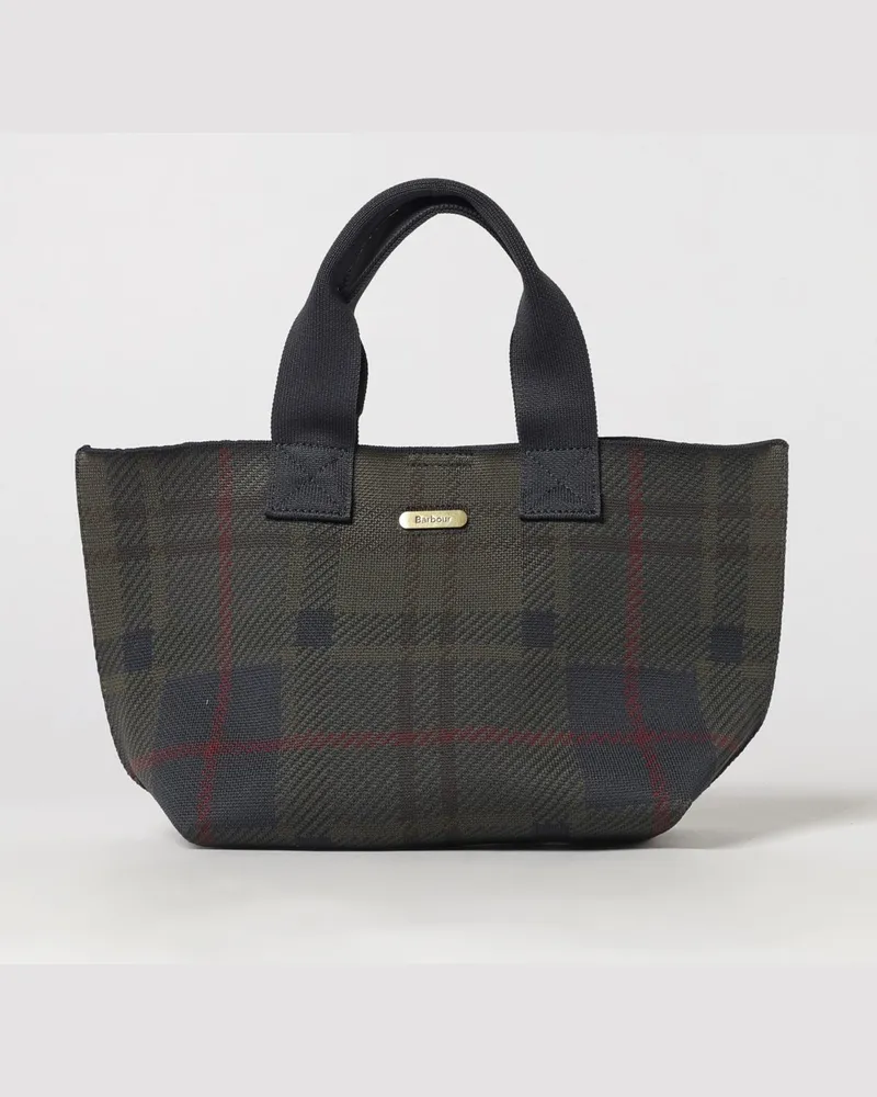 Barbour Handtasche Layla aus Polyester mit Tartanmuster und Schulterriemen Grün