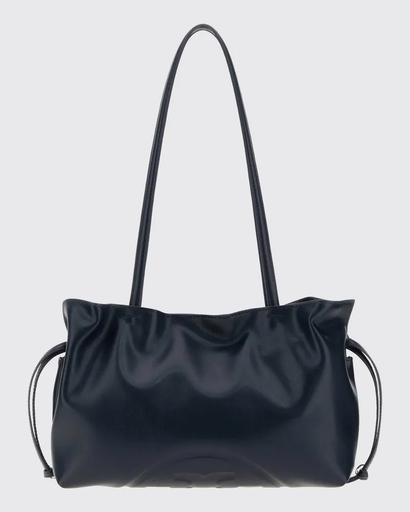 Tory Burch Ella Schultertasche aus recycelten Materialien mit Kordelzug Blau