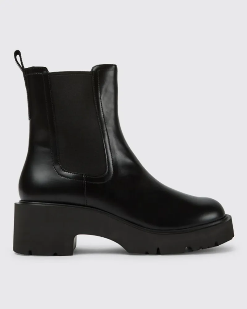 Camper Damen Flache Stiefeletten Schwarz