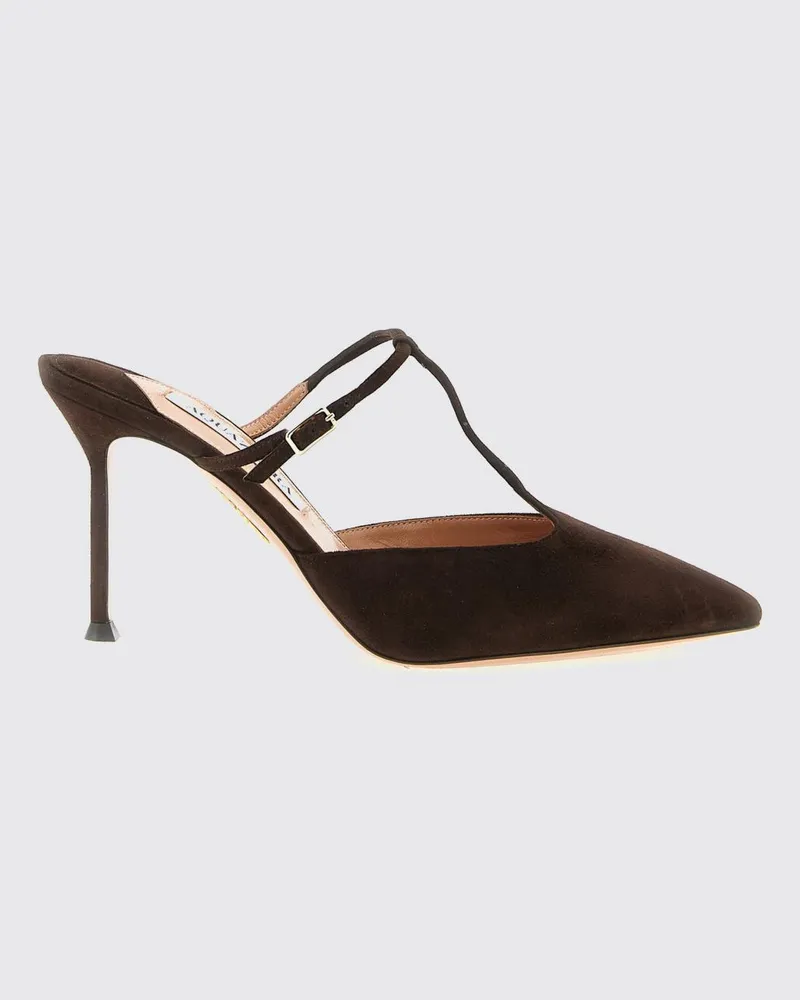 Aquazzura Sorbonne Wildleder-Mules Braun