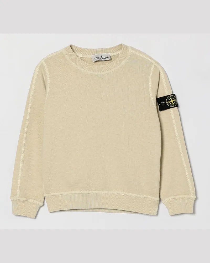 Stone Island Rundhals-Sweatshirt aus Baumwolle Beige