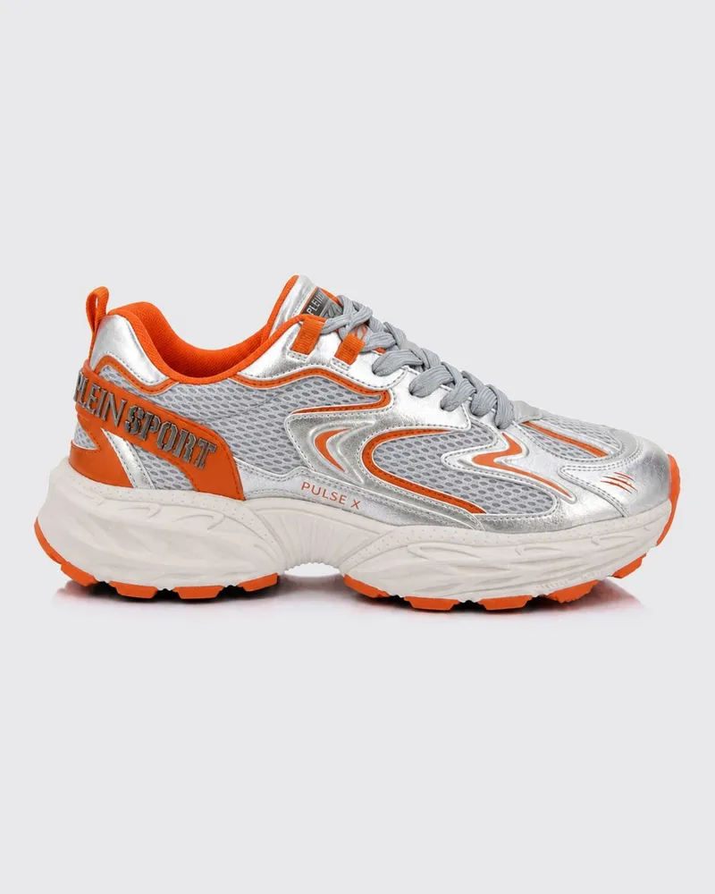 Philipp Plein Pulse X FAFS Multicolor Low-Top-Sneaker mit gekerbter Sohle Orange
