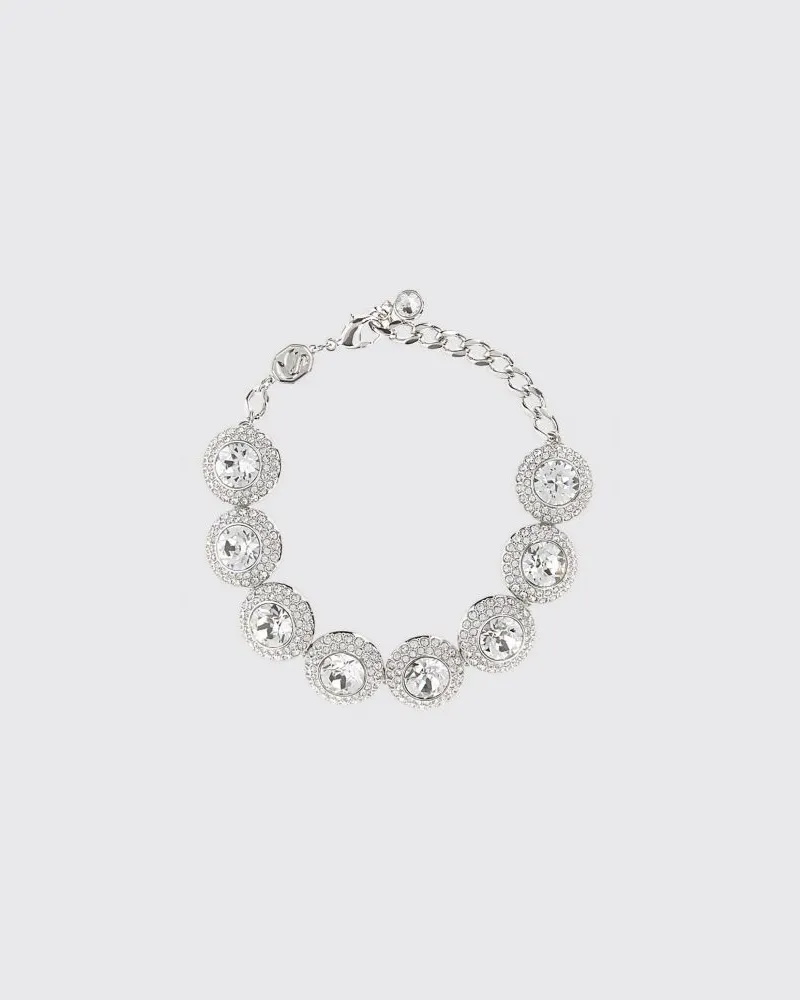 Swarovski Verstellbares Una Angelic Armband aus rhodiniertem Metall mit Kristallen Durchsichtig