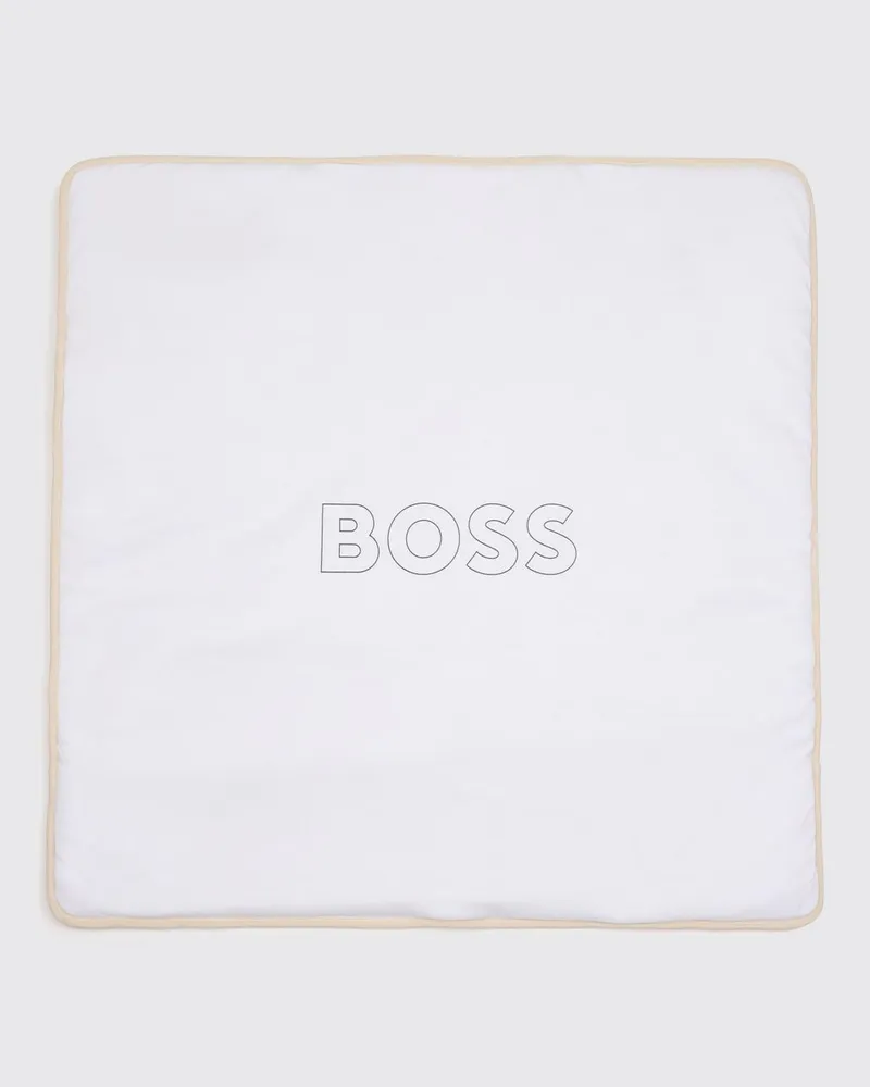 HUGO BOSS Babydecke für Jungen aus Baumwolle mit Kontrastlogo Beige