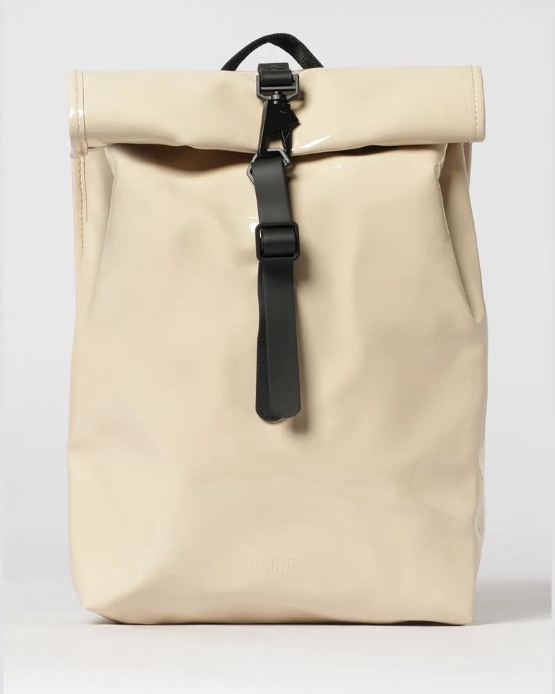 RAINS Wasserdichter Rolltop Rucksack aus Polyester Sand