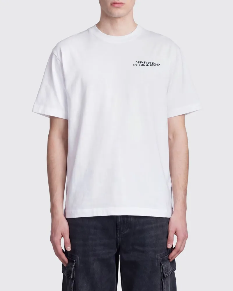 OFF-WHITE Rundhals-T-Shirt aus Baumwolle von Weiß