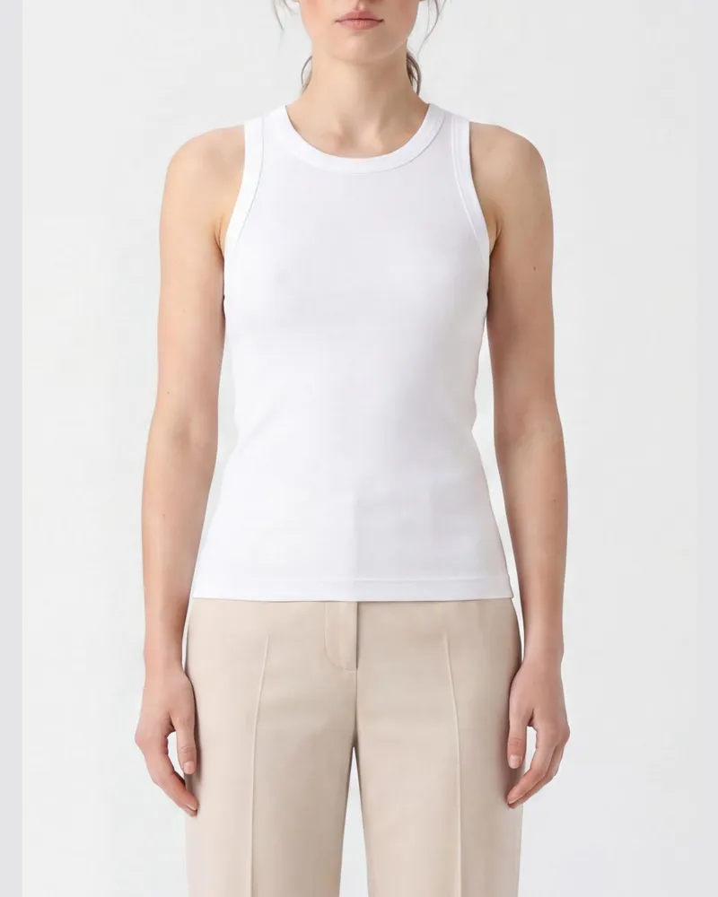 Brunello Cucinelli Basic-Tanktop aus Stretch-Baumwolle Weiß