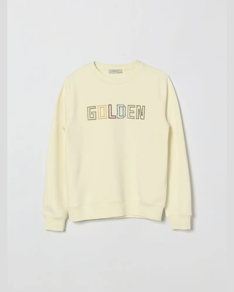 Golden Goose Rundhals-Sweatshirt aus Baumwollmischung mit Logo Weiß