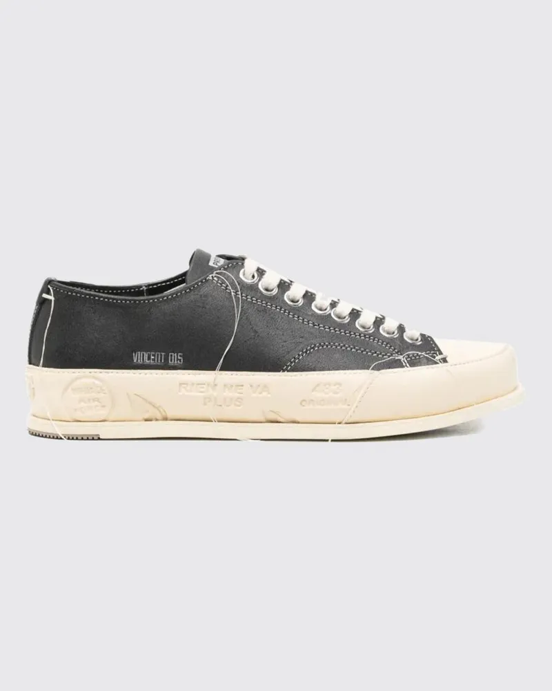Premiata Vincent Low-Top-Sneakers aus Kalbsleder mit Gummikappe Schwarz