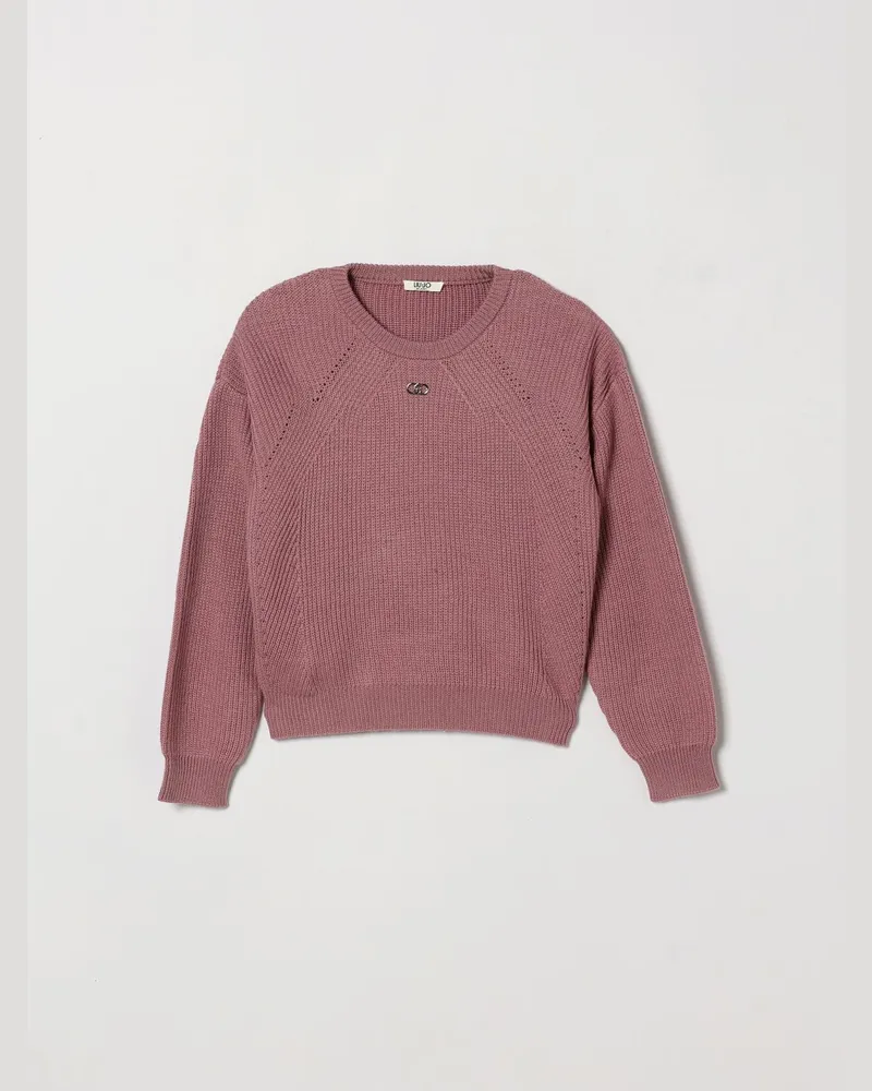Liu Jo Wollmisch-Pullover mit Rundhalsausschnitt von für Mädchen mit metallischem Logo Glyzinien
