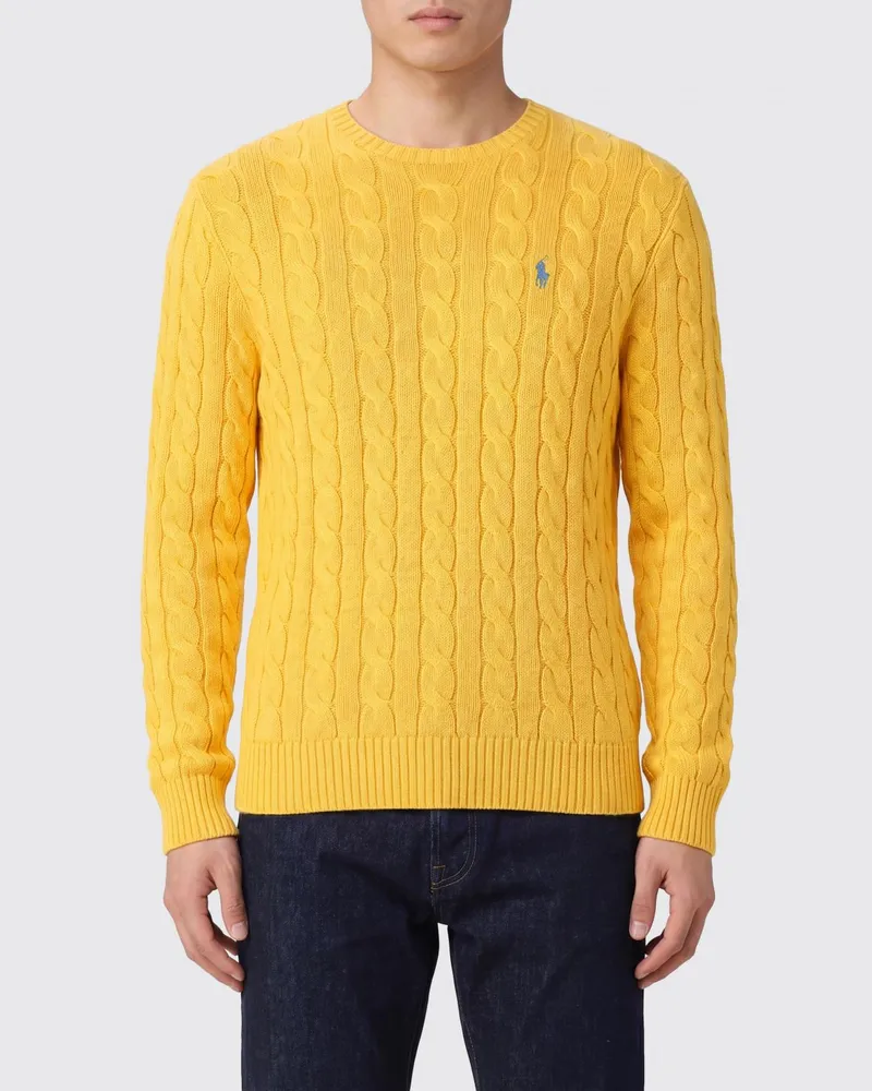 Ralph Lauren Baumwoll-Trikot-Rundhalspullover Gelb
