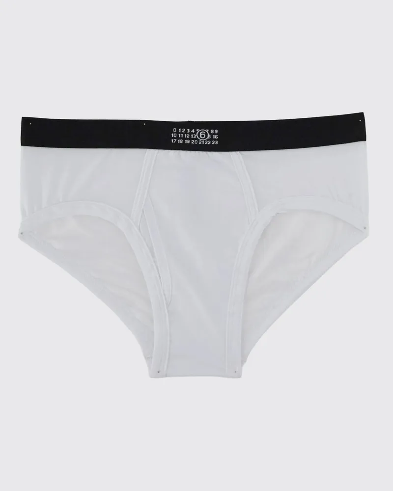 Maison Margiela Baumwoll-Slips mit elastischem Logo-Bund Weiß