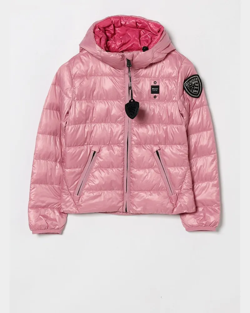 Blauer Mantel kinder Pink