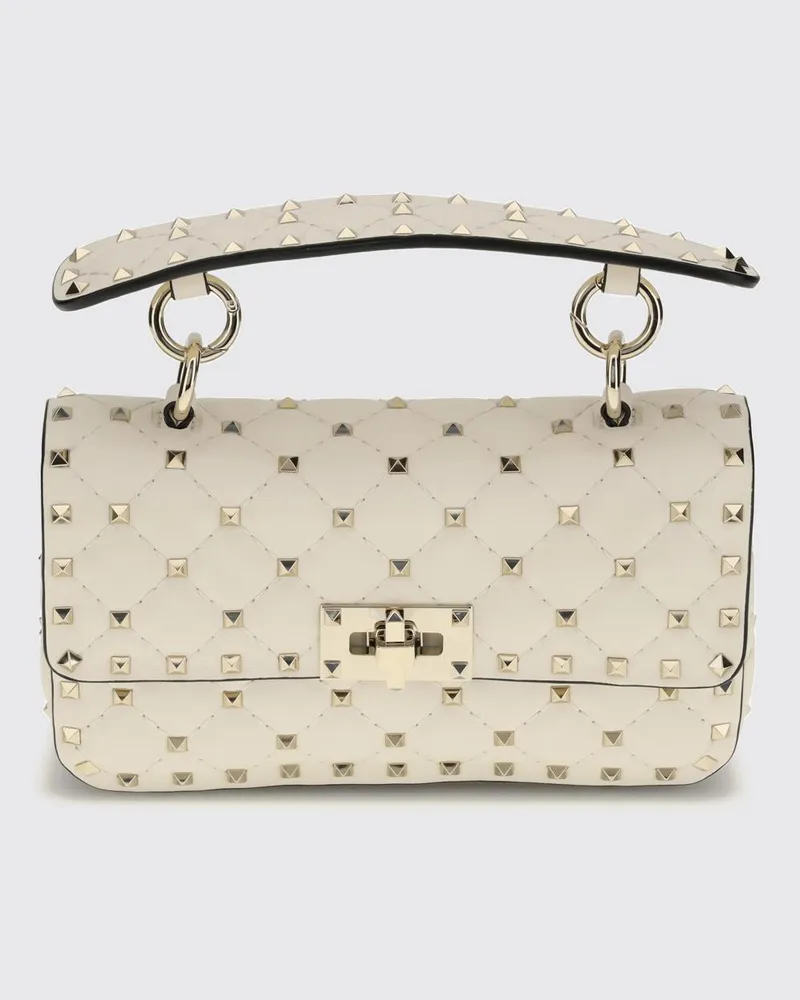 Valentino Garavani Rockstud Mini-Tasche aus gestepptem Nappaleder mit Nieten Ivory