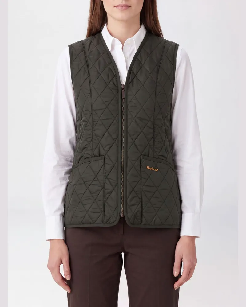 Barbour Betty Gesteppte Weste aus recyceltem Nylon mit V-Ausschnitt Grün