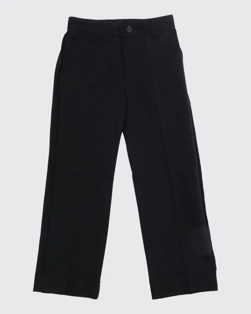Maison Margiela Jungen-Chinohose mit geradem Bein und Ziernaht hinten von Schwarz