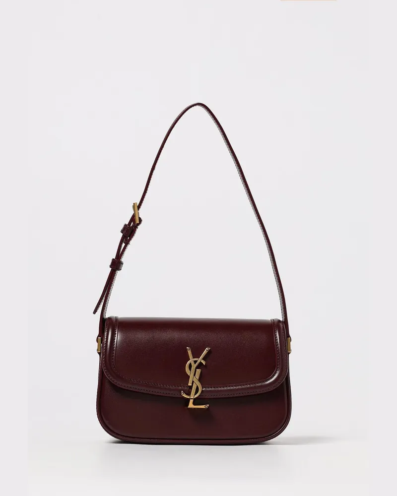 Saint Laurent Schultertasche damen Burgunderrot
