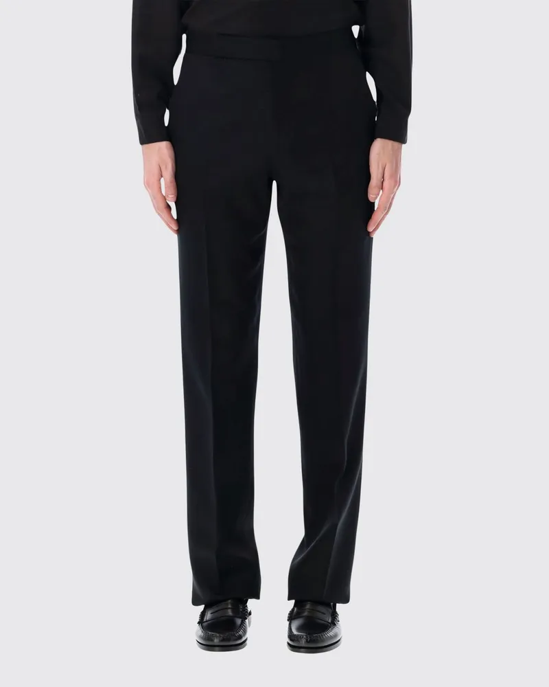 LARDINI Maßgeschneiderte Slim-Fit-Hose aus Viskose-Seiden-Mischung Schwarz