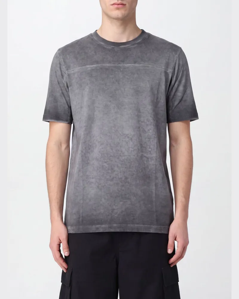 THOM KROM Kurzärmeliges Rundhals-T-Shirt von aus Viskosemischung Grau