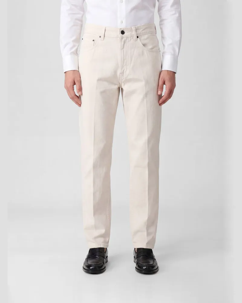 LARDINI Straight-Fit Five-Pocket-Jeans aus Baumwolldenim Beige