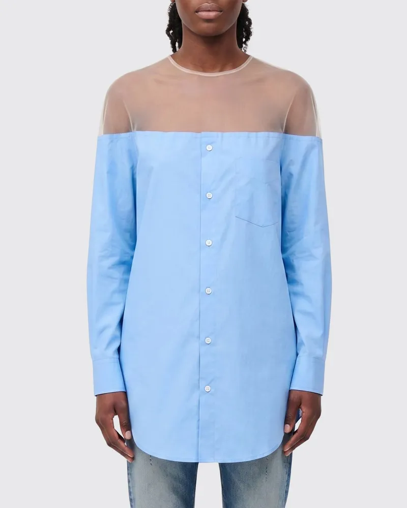 Maison Margiela Baumwollhemd Hellblau