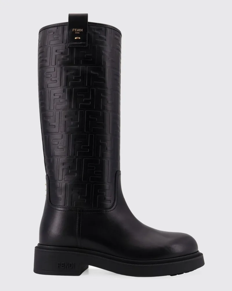 Fendi Flache stiefeletten damen Schwarz