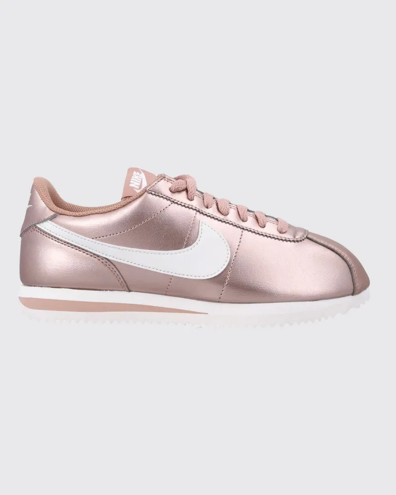 Nike Cortez Sneakers aus laminiertem Leder mit Swoosh-Logo und runder Kappe Pink