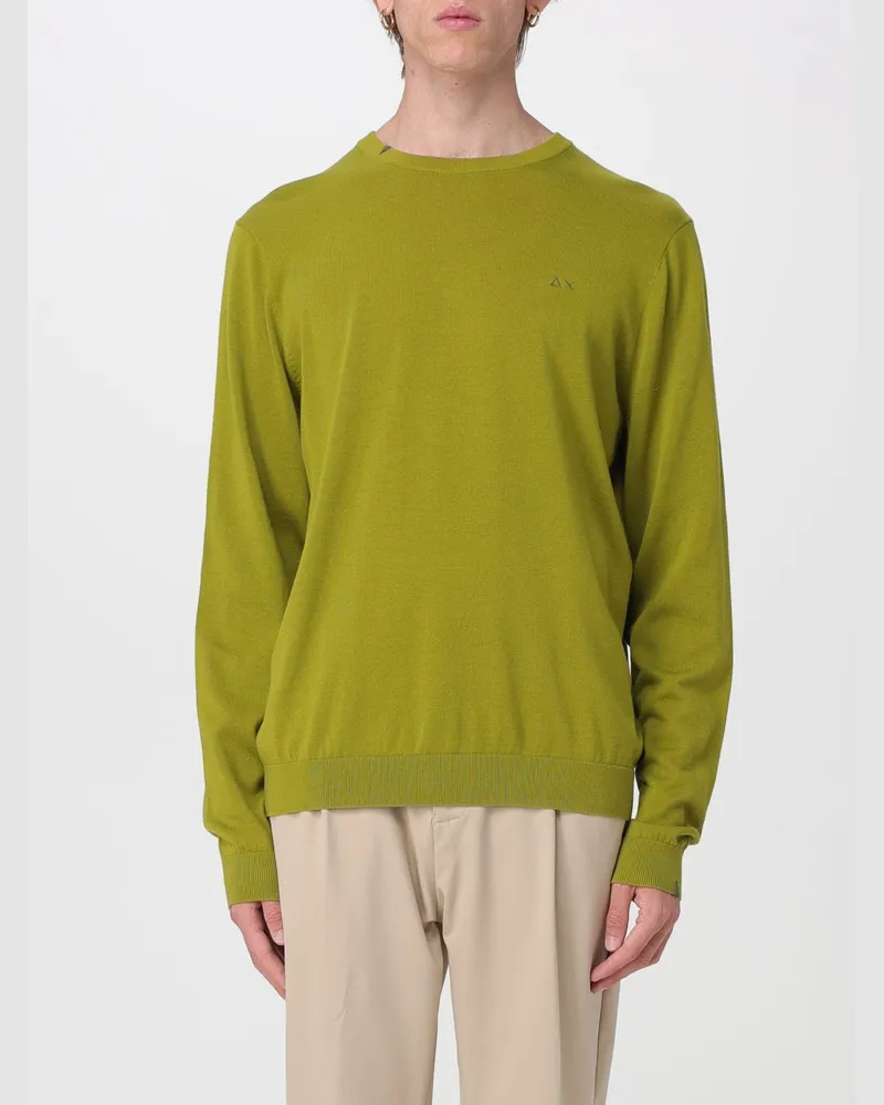 Sun68 Rundhals-Pullover aus Baumwolle Grün