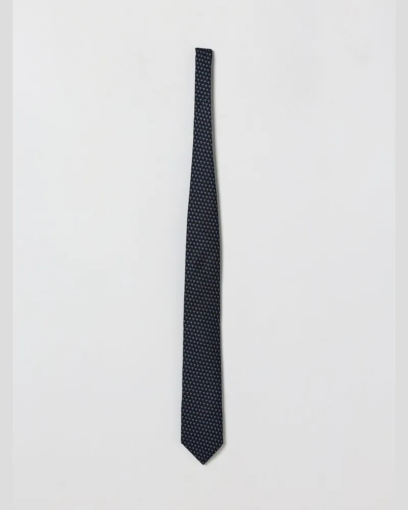 Ermenegildo Zegna Seidenkrawatte mit Palmen-Allover-Print Navy
