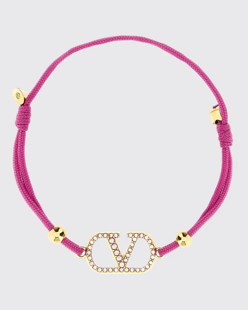 Valentino Garavani VLogo Signature Satinarmband mit Strasssteinen Bunt