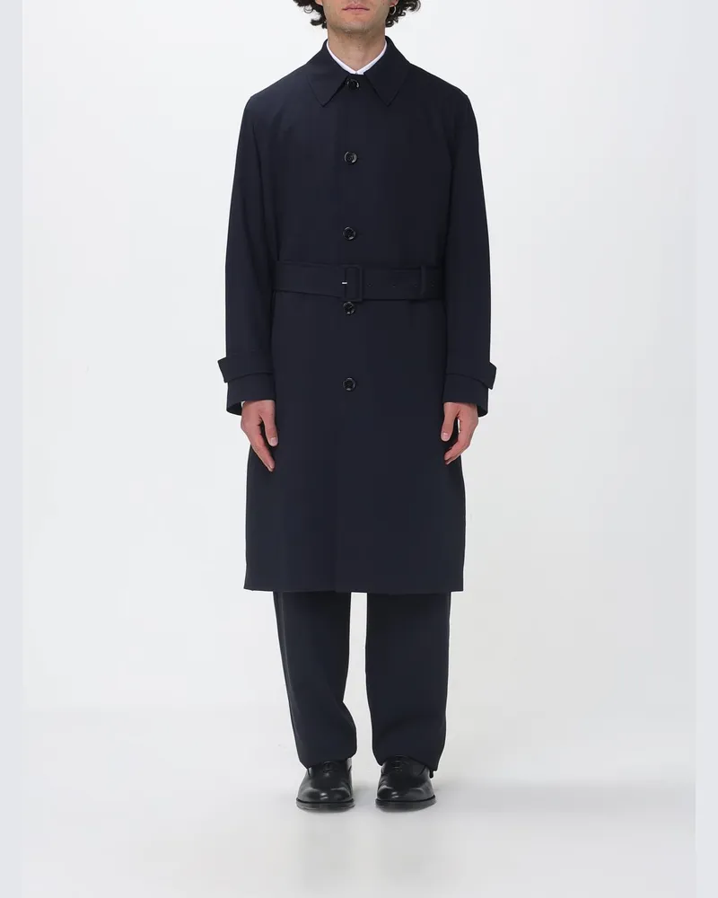 LARDINI Trenchcoat aus Schurwolle Blau