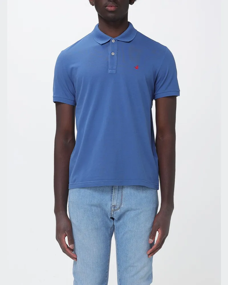 Brooksfield Basic Baumwoll-Polohemd mit Logo Hellblau
