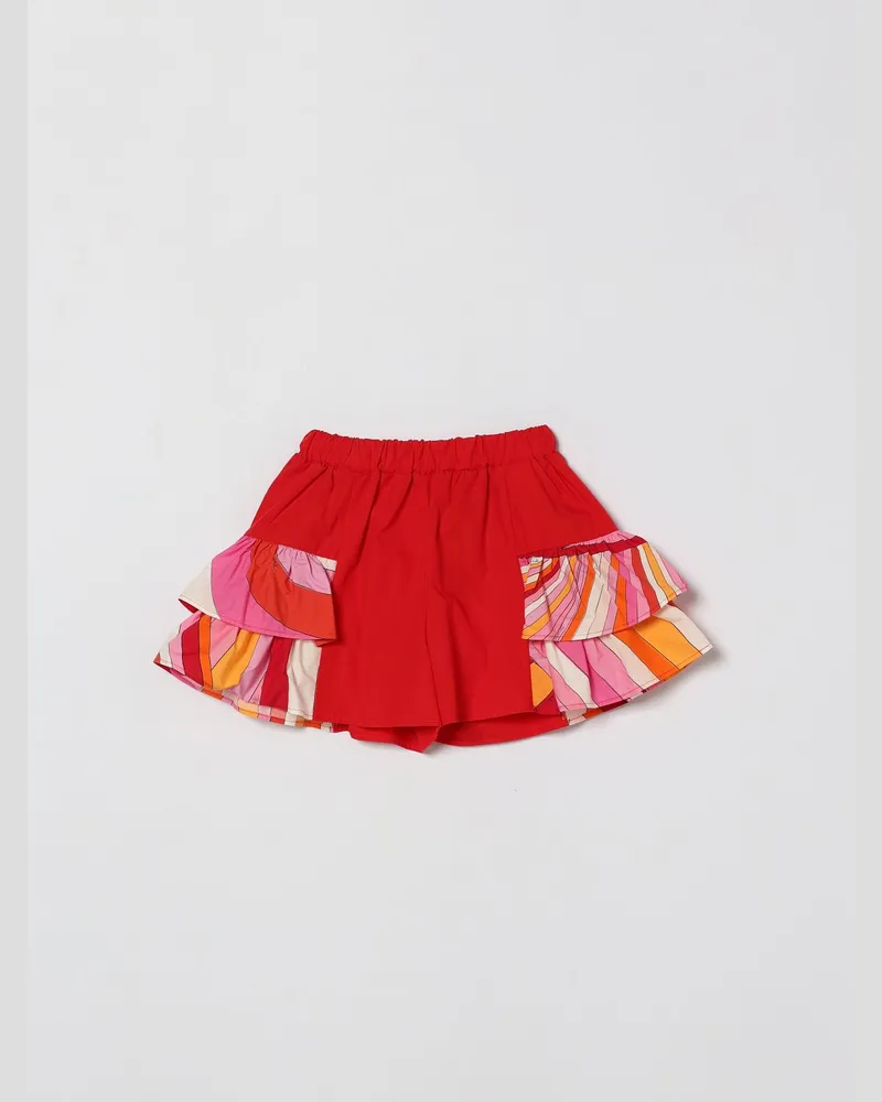 Emilio Pucci Shorts mit bedruckten Rüschen Rot
