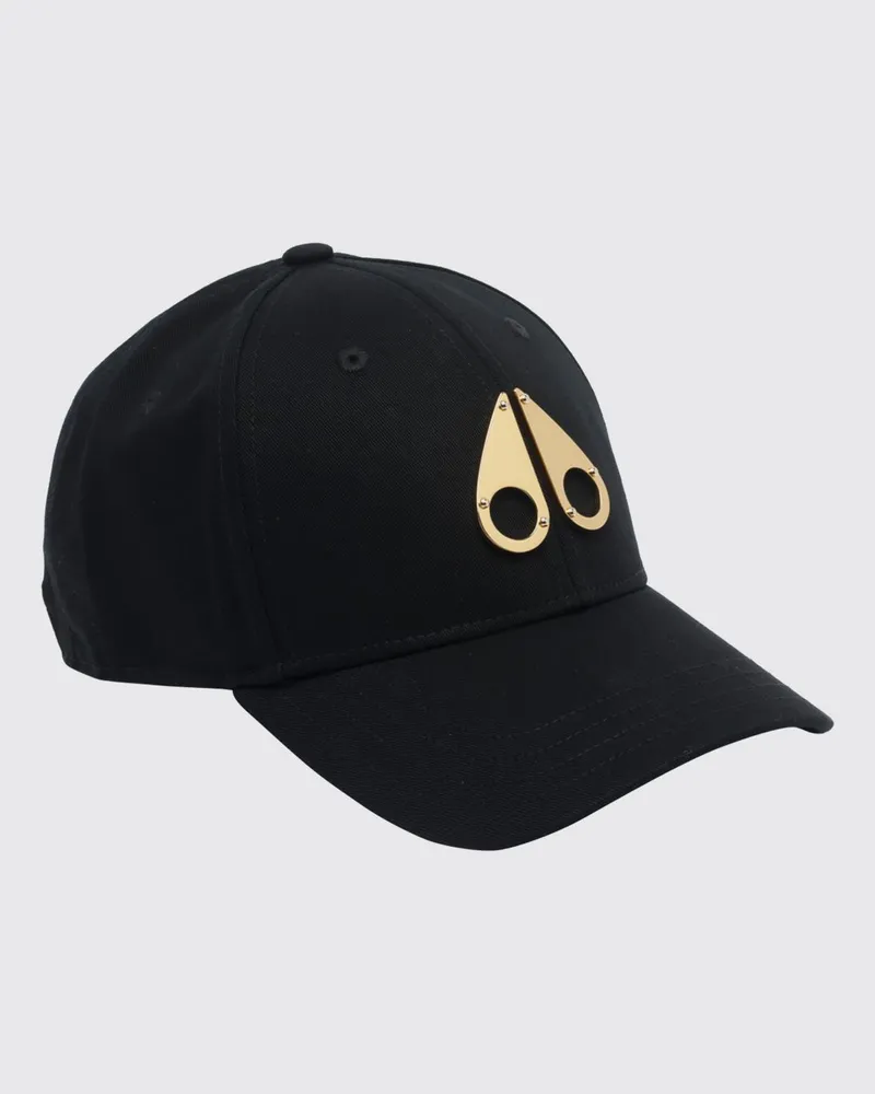 Moose Knuckles Baseballcap von aus Baumwolltwill mit Logo und Riemen Schwarz