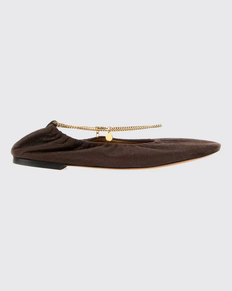 Stella McCartney Ballerinas aus Eco Alter Mat mit Knöchelriemen Braun