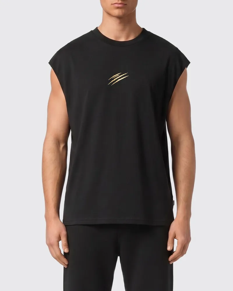 Philipp Plein Bedrucktes Baumwoll-Tanktop Schwarz