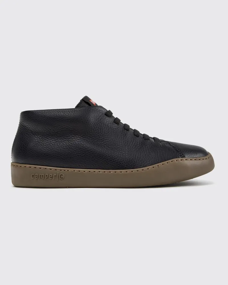 Camper Peu Touring Mid-Top Slip-On-Sneaker von aus naturbelassenem Narbenleder Schwarz