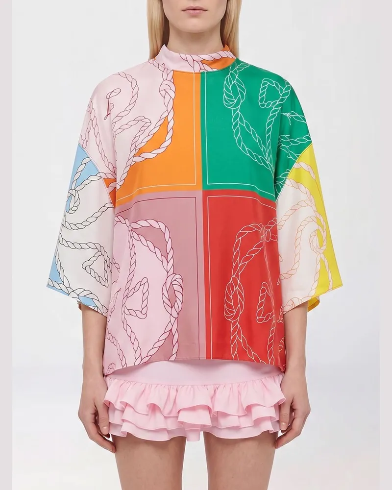 Jacquemus Hippocampe Langarm-T-Shirt aus Baumwolle mit Grafikprint Bunt