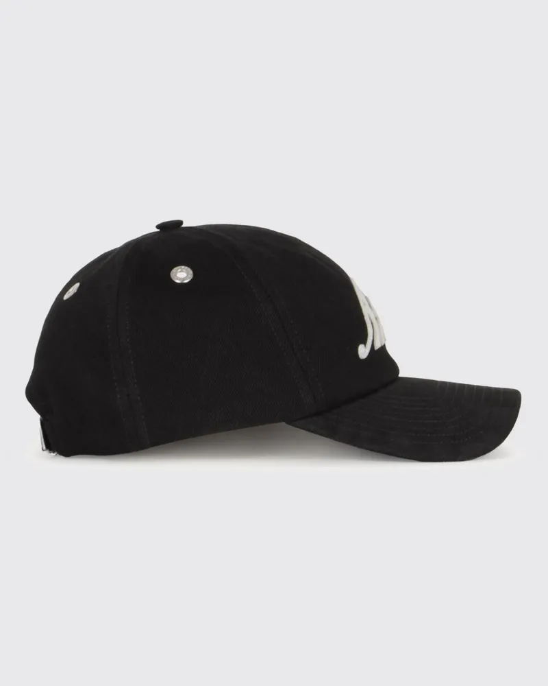 AMI Paris Baseballkappe aus Baumwolle von mit Kontrastlogo und festem Schirm Schwarz