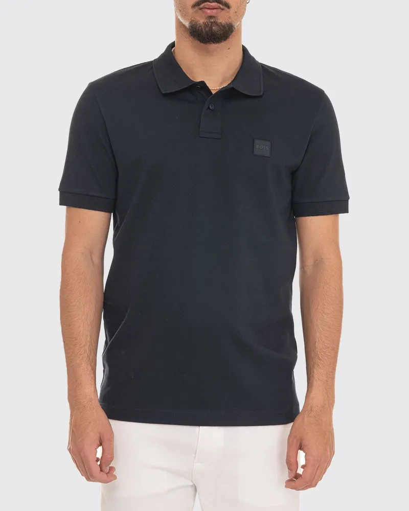 HUGO BOSS Basic Baumwoll-Polohemd Blau
