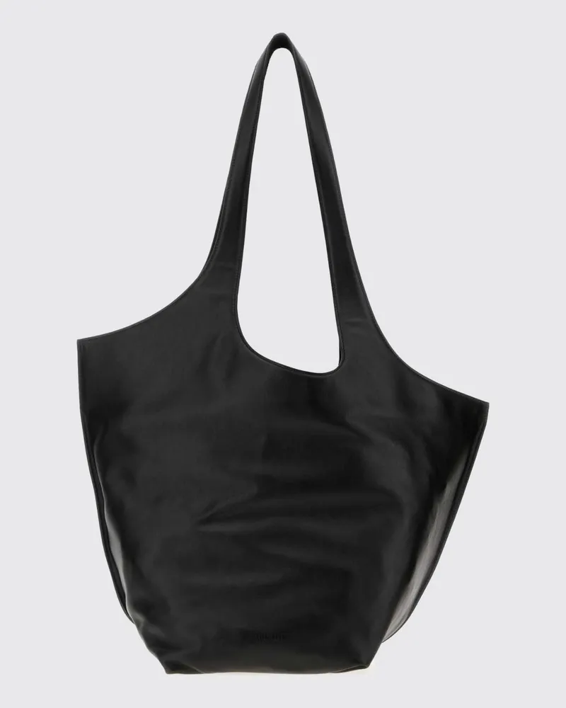 ATTICO La Scoop Schultertasche von aus Glattleder mit doppeltem Henkel Schwarz