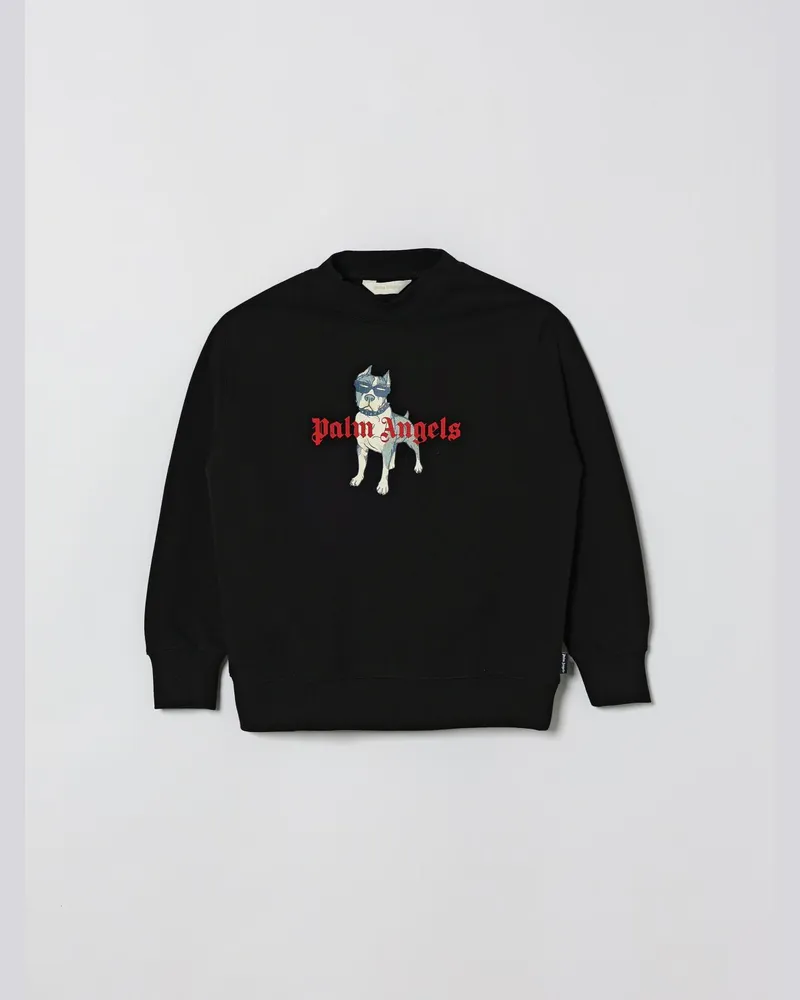 Palm Angels Baumwoll-Rundhals-Sweatshirt mit Logo Schwarz