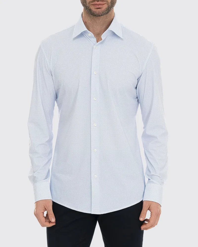 HUGO BOSS Stretch-Jersey-Freizeithemd Hellblau