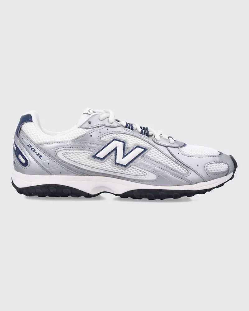 New Balance 204L Sneaker aus Mesh und laminiertem Kunstleder mit Logo Silber