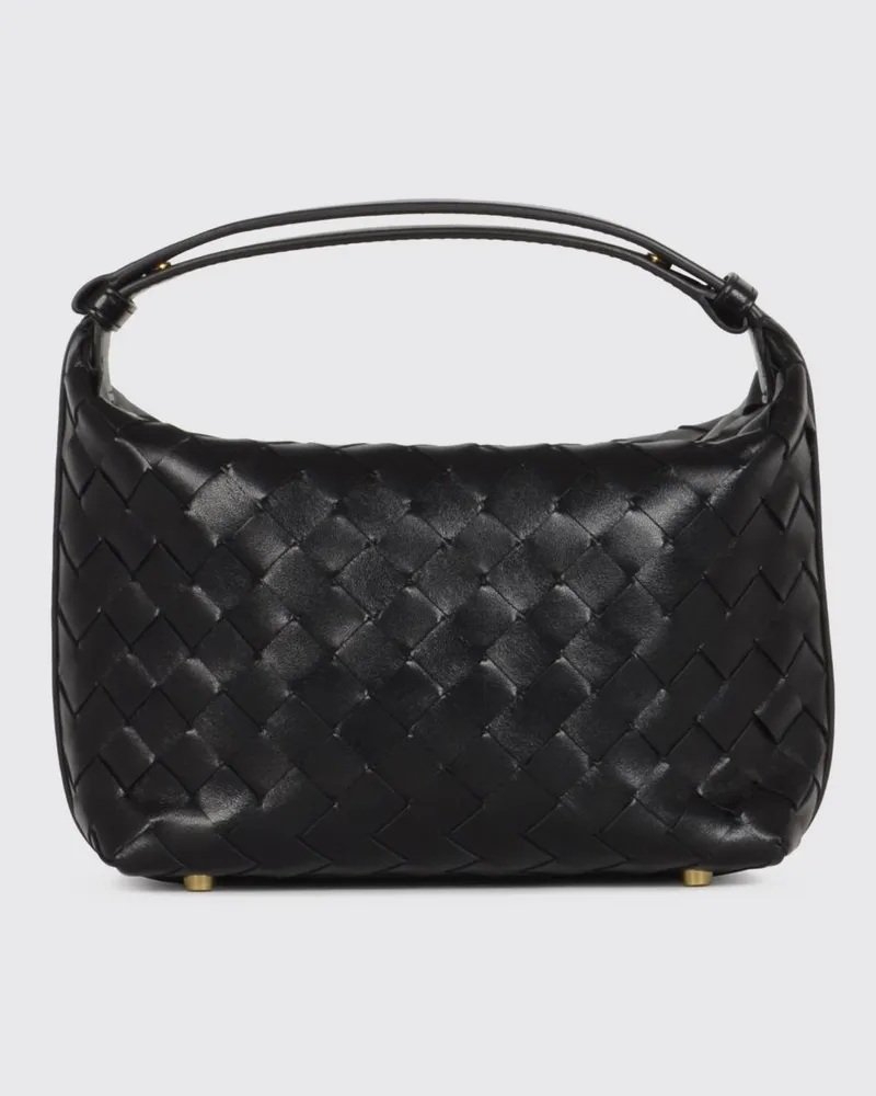 Bottega Veneta Wallace Mini-Handtasche aus geflochtenem Kalbsleder Schwarz