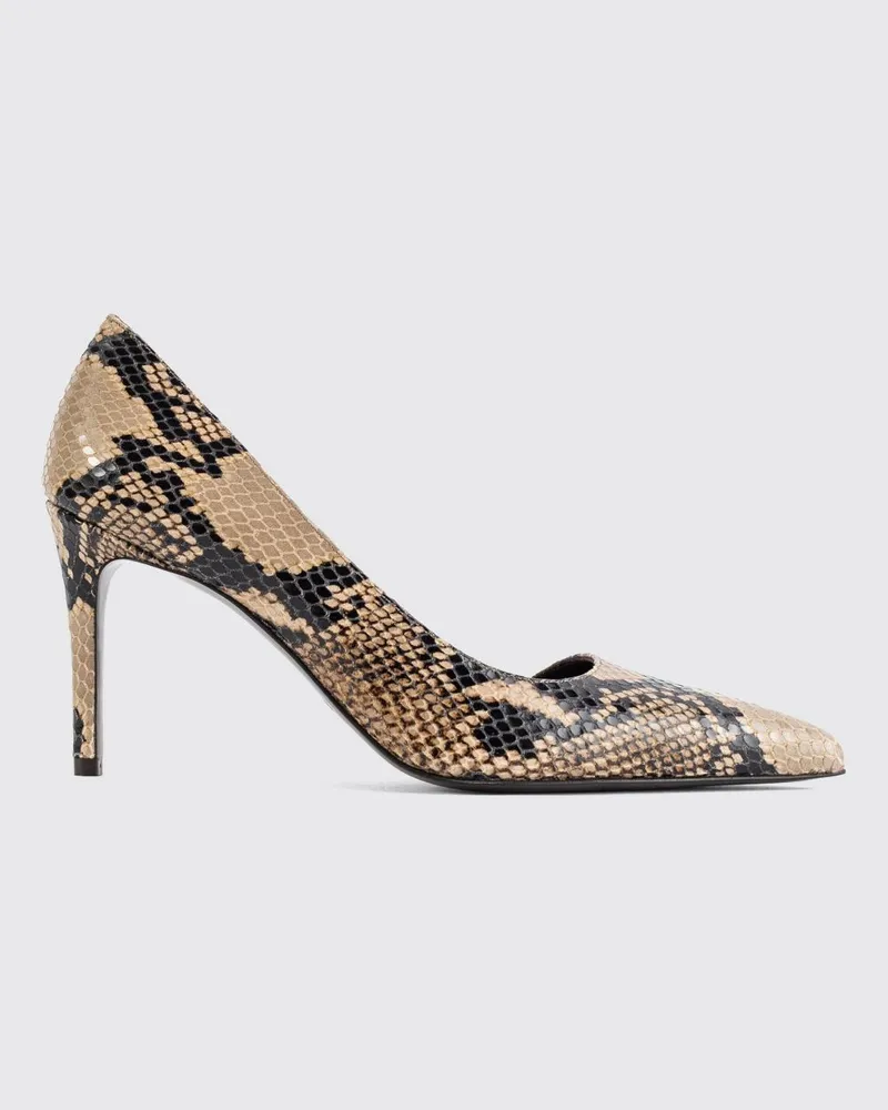 KHAITE Jett D'Orsay Pumps aus Leder mit Python-Print und hohem Stiletto-Absatz Taubengrau