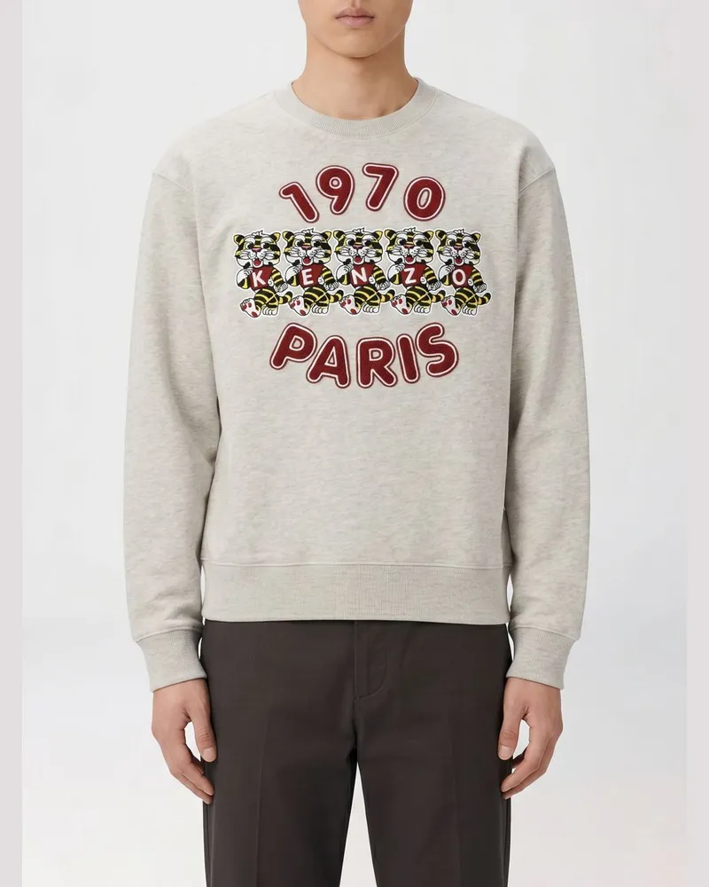 Kenzo Baumwoll-Rundhalspullover mit Print Grau