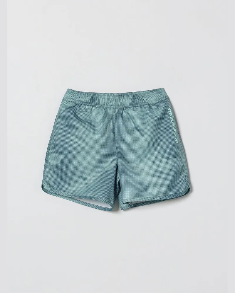 Emporio Armani Badeanzug aus bedrucktem Polyester Hellblau